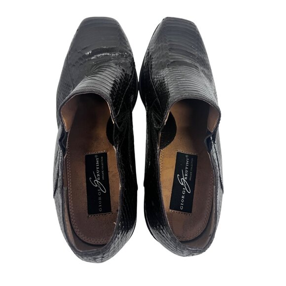 Giorgio Brutini Men Exotic Black Snake Skin Loafers Shoes US 10W Slip On Comfort - Picture 5 of 12